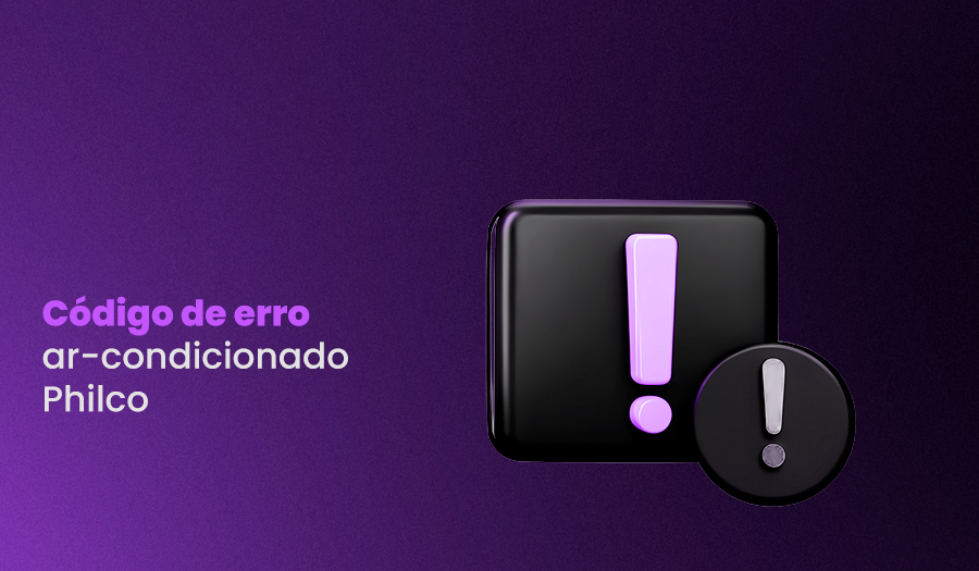 à esquerda, título: "Código de erro ar-condicionado Philco" e à direita, ícone de aviso.