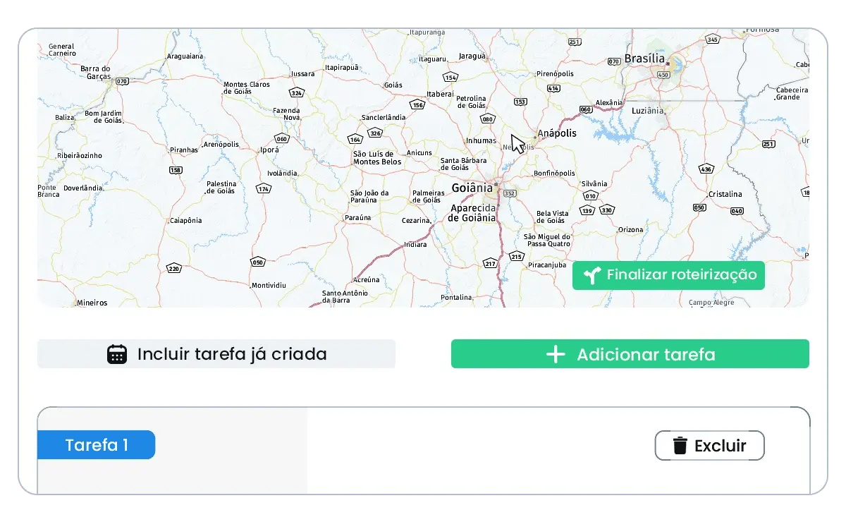 Roteirização das visitas do dia no mapa do Auvo Service