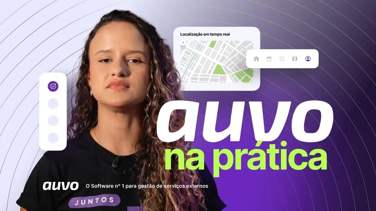 Capa do vídeo Auvo na prática, demonstração do Auvo Service