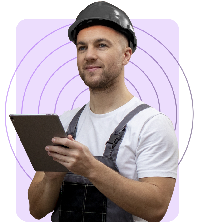 Técnico usando Auvo