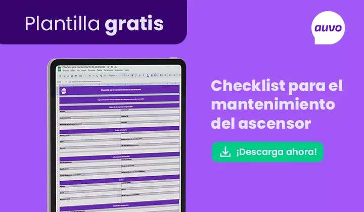 checklist para el mantenimiento del ascensor