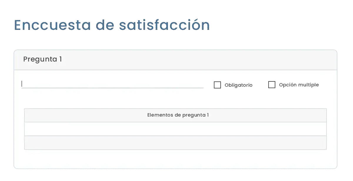 Editor de cuestionarios de Auvo Service usado para armar el checklist de cada tipo de equipo