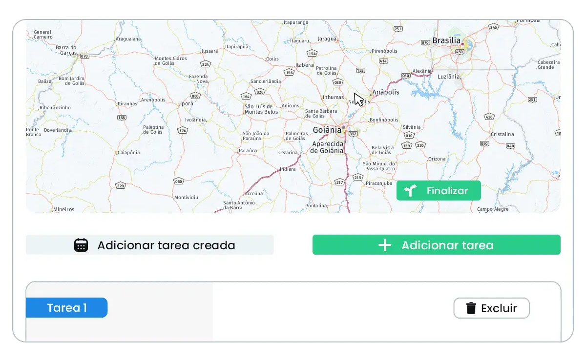 Planificación de las rutas de las visitas del día en el mapa de Auvo Service